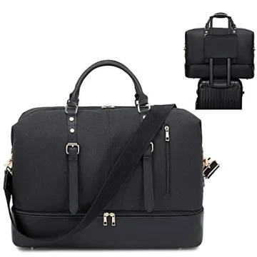 Oversized Weekender Duffle Bag with Shoe Compartment