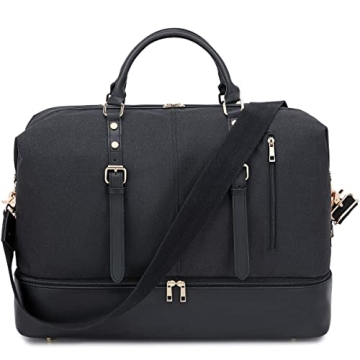 Oversized Weekender Duffle Bag with Shoe Compartment
