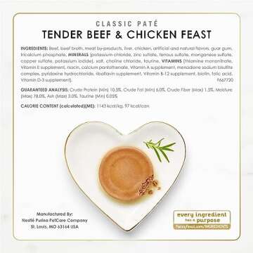 Fancy Feast Poultry and Beef Feast Classic Pate Collection Grain Free Wet Cat Food Variety Pack - (Pack of 30) 3 oz. Cans