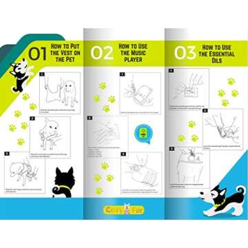 CozyVest® Dog Anxiety Vest 3-in-1 Music & Aromatherapy Shirt, Relaxing Sound & Essential Oils Jacket, Fireworks Thunder Separation & Thunderstorm Canine Stress Relief Coat (Gray, Large [41-64 Lbs])