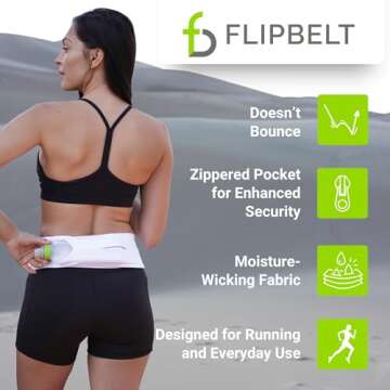 FlipBelt Zipper Running Belt - Secure and Stylish Fitness Gear