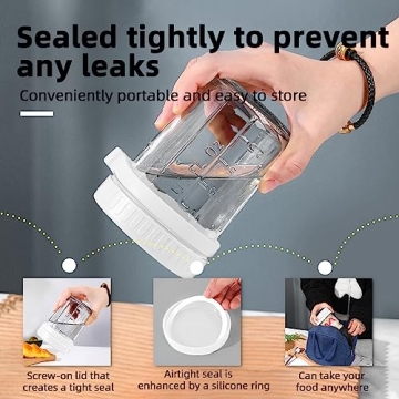 SMARCH Glass Overnight Oats Jars Set - 16 oz Airtight Containers