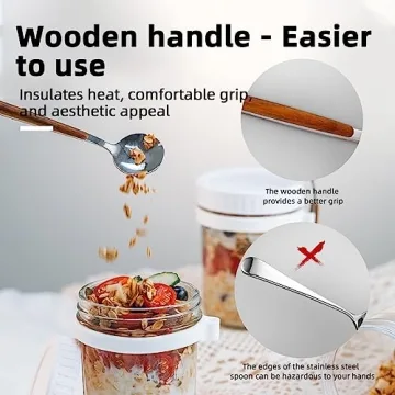 SMARCH Glass Overnight Oats Jars Set - 16 oz Airtight Containers