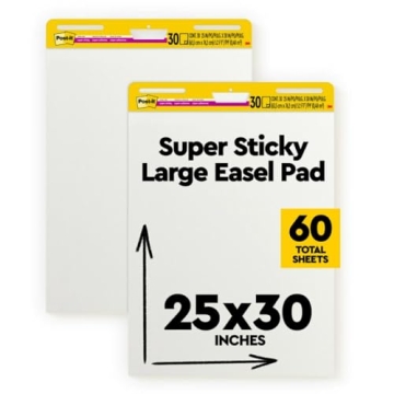 Post-it Super Sticky Easel Pad, 30 Sheets, Great for Classrooms