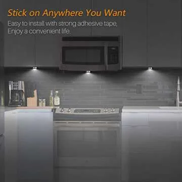 STAR-SPANGLED 5 Pack 2.8” Push Tap Lights, Stick on Touch Puck Lights AAA Battery Operated, LED Sticky Button Lights for Classroom, Kitchen, Under Cabinet, Closet (Sliver, Cool White)