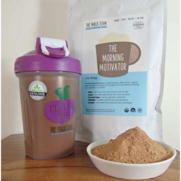 The Maca Team The Morning Motivator Maca Coffee, Caffeine-Free Coffee, GMO-Free, Vegan and Fair Trade Coffee, 1 Pound, 50 Servings