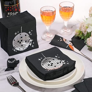 Stylish Disco Party Cocktail Napkins - 160 Pack Party Supplies