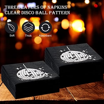 Stylish Disco Party Cocktail Napkins - 160 Pack Party Supplies