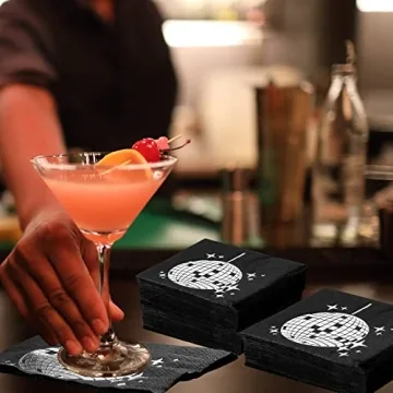 Stylish Disco Party Cocktail Napkins - 160 Pack Party Supplies