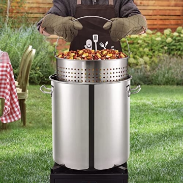 ARC 64 Quart Stainless Steel Seafood Boil Pot for Outdoor Cooking