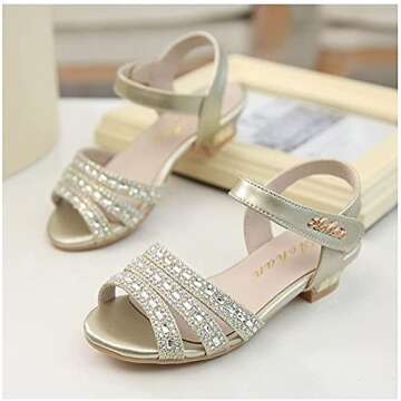 Always Pretty Little Girls Open Toe Pumps Toddler Girl Sandals Dress Shoes