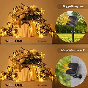 Extra-Long 4-Pack 400 LED Solar Star String Lights Outdoor 160FT, Waterproof Decorative Lights Each 40FT with 8 Lighting Modes, Solar Powered Garden Lights for Christmas Tree Party Wedding Patio Yard