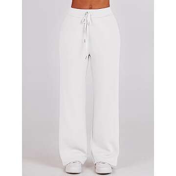 ANRABESS Women 2 Piece Outfits Sweatsuit Oversized Sweatshirt Sweatpants Tracksuit Sweat Lounge Matching Set 2025 Fall Trendy White Large