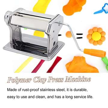 Polymer Clay Press Machine, Craft Clay Mixers Machine and 40PCS Polymer Clay Cutters Mold, Stainless...