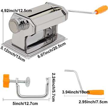 Polymer Clay Press Machine, Craft Clay Mixers Machine and 40PCS Polymer Clay Cutters Mold, Stainless Steel Handmade Clay Rolling Machine for DIY Craft - 6 Thickness Options