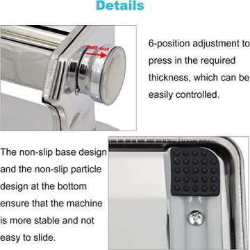 Polymer Clay Press Machine, Craft Clay Mixers Machine and 40PCS Polymer Clay Cutters Mold, Stainless Steel Handmade Clay Rolling Machine for DIY Craft - 6 Thickness Options