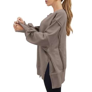 AUTOMET Women's Cozy Oversized Sweatshirt for Fall Fashion