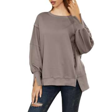 AUTOMET Women's Cozy Oversized Sweatshirt for Fall Fashion