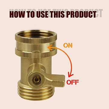 Twinkle Star Water Hose Shut Off Valve, 2 Pack Heavy Duty 3/4 Inch Solid Brass Garden Hose Connector...