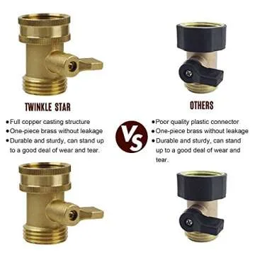 Twinkle Star Heavy Duty Brass Shut Off Valve Set for Garden