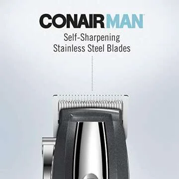 ConairMAN Hair Clippers for Men, 20-Piece Home Hair Cutting Kit with Lithium Ion Powered Cordless Clipper