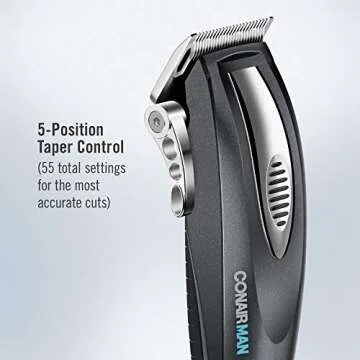 ConairMAN Hair Clippers for Men, 20-Piece Home Hair Cutting Kit with Lithium Ion Powered Cordless Clipper