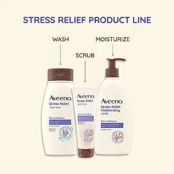 Aveeno Stress Relief Body Wash with Soothing Oat & Lavender Scent for Sensitive Skin, Moisturizing Shower Wash Gently Cleanses & Helps You Feel Calm & Relaxed, Sulfate-Free, 18 fl. oz