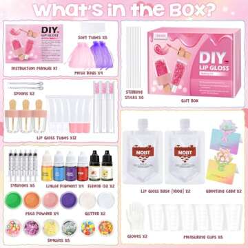 Lip Gloss Making Kit, TSVATE Make Your Own Lip Gloss Kit, 67PCS DIY Lip Gloss Making Supplies, Moisturizing Glitter Lip Kit Lipgloss Making Kits, Lipgloss Sets for Girls Tween Girls Trendy Stuff Women