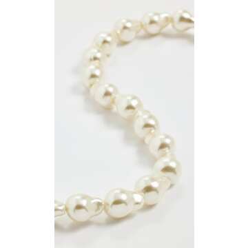 Lele Sadoughi Women's Baroque Pearl Collar Necklace, Pearl, Off White, One Size
