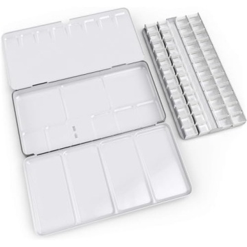ARTEZA Watercolor Palette Tin with 48 Customizable Pans