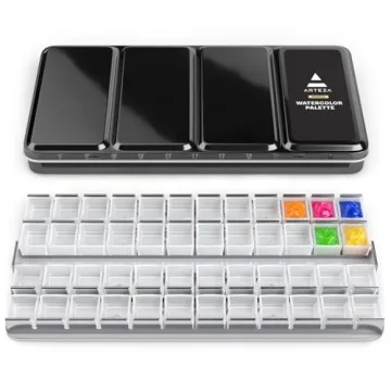 ARTEZA Watercolor Palette Tin with 48 Customizable Pans