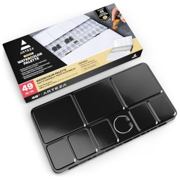 ARTEZA Watercolor Palette Tin with 48 Customizable Pans