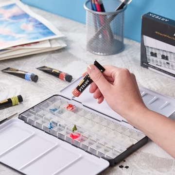 ARTEZA Watercolor Palette Tin with 48 Customizable Pans