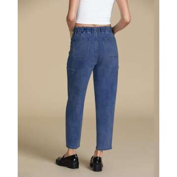 luvamia Blue Jeans for Women Women's Pants Baggy Jeans for Woman Stretchy Jeans for Women Jeans for Women High Waist Wide Leg Jeans for Women Medium Blue Size XX-Large US Size 20 to Size 22