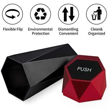 JUSTTOP Mini Car Trash Can with Lid - Stylish & Functional Red Organizer