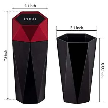 JUSTTOP Car Trash Can with Lid, Mini Stylish Trash Can