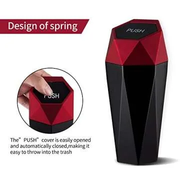 JUSTTOP Car Trash Can with Lid, Mini Stylish Trash Can