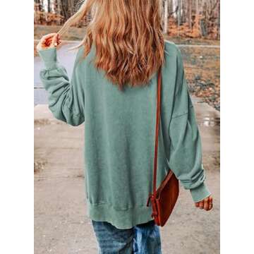 SHEWIN Women’s Cozy Crewneck Sweatshirt for Fall