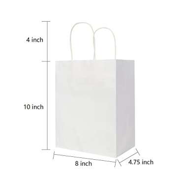 Oikss 100 Pack Kraft Paper Bags - Eco-Friendly Gift & Retail Bags
