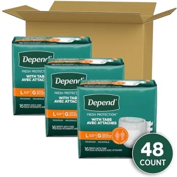 Depend Maximum Absorbency Diapers for Adults, 48 Count
