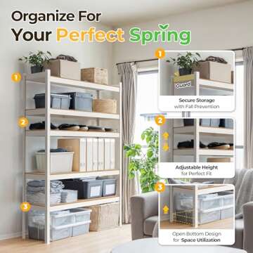 HOMEDANT Heavy Duty Adjustable Garage Storage Shelving Unit