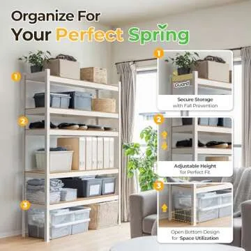 HOMEDANT Heavy Duty Adjustable Garage Storage Shelving Unit