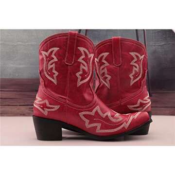heelchic Women Classic Cowboy Ankle Boots for Women