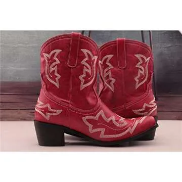 heelchic Women Classic Cowboy Ankle Boots for Women