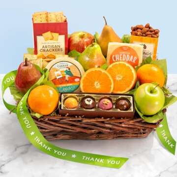 A Gift Inside Thank You Orchard Delight Fruit and Gourmet Basket