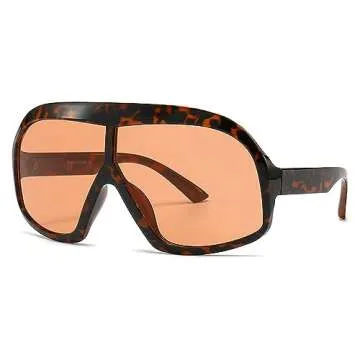 Fashion Oversized Square Women Sunglasses Vintage Punk Men Outdoor Eyewear Shades UV400 Orange Purpl...
