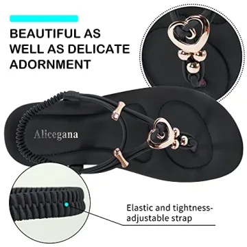Women's Summer Sandals Beach Bohemian Beaded Ankle Walking Strap Casual Flip Flops Ladies Sexy Flats Comfortable Shoes