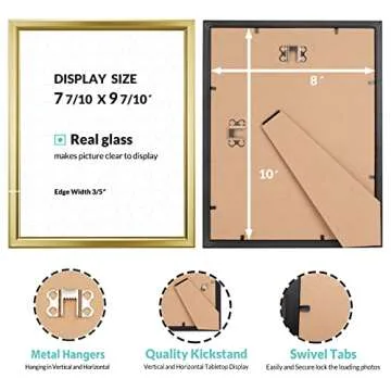 LaVie Home 8x10 Picture Frames (6 Pack, Gold) Simple Designed Photo Frame with High Definition Glass for Wall Mount & Table Top Display, Set of 6 Classic Collection