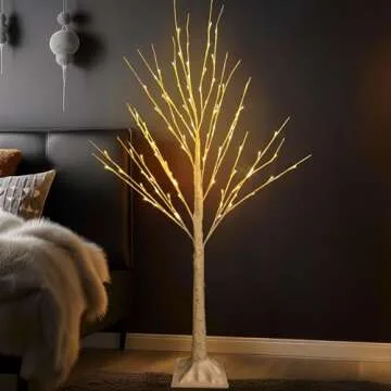 Dazzle Bright 3 Pack Light up Birch Tree, 4FT 96 LED/ 5FT 120 LED/ 6FT 240 LED Pre lit Birch Christmas Tree for Xmas Indoor Outdoor Home Party Garden Decor