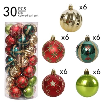 Stunning 30ct Christmas Tree Ornaments Set in Vibrant Colors